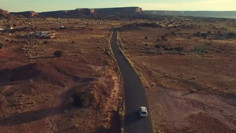 Driving Route 66 During Fall - Autumn